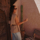 LOUBNA TAUPE CARGO BLOUSE