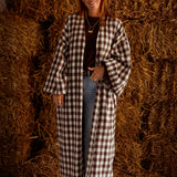 ROSEMARY BROWN LONG CHECKERED COAT