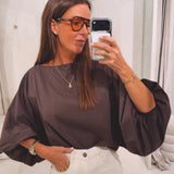 AMARIS BROWN BLOUSE