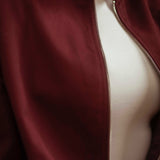 HELLO SEPTEMBER BORDEAUX ZIP JACKET