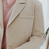 AURELIE BEIGE OPEN BACK BLAZER