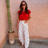 ASILAH WHITE POLKADOTS BALLOON PANTS