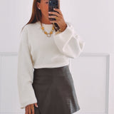 MADISON KHAKI WOVEN SKORT