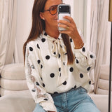 AMANDINE ECRU POLKADOTS BLOUSE