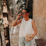 CELESTUN ECRU FRINGE TOP