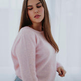 FRANCESCA SOFT PINK LACE KNIT SWEATER
