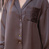 TAMMY BROWN SATIN BLOUSE
