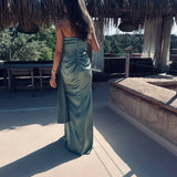 MUNIRA SAGE ONE SHOULDER DRESS