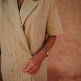 NASIM BEIGE STRIPED TWO-PIECE SET