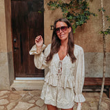 BRONZAL BEIGE LINEN TWO-PIECE SET