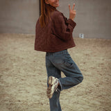 MARIE BROWN PUFFER ZIP JACKET