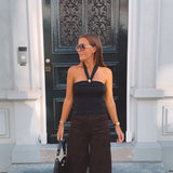 COLBIE BLACK HALTER TOP
