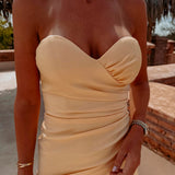 NUMIDIA SOFT YELLOW BUSTIER DRESS