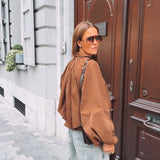 THELMA BROWN ZIP BLOUSE