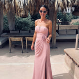 PALMIRA OLD PINK BUSTIER DRESS