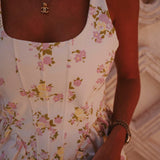 KENZA WHITE FLOWER PEPLUM TOP