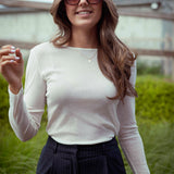 HARVESTON ECRU LONGSLEEVE TOP