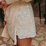 RUMBA ECRU SEQUIN SKIRT