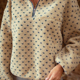 DAWSIE BEIGE SOFT POLKADOTS TEDDY SWEATER