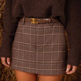 MORRIN BROWN CHECKERED SKORT