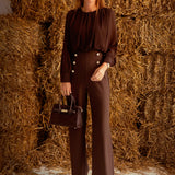 BEADIE BROWN JUMPSUIT