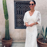 BABOUCHE ECRU LACE DRESS