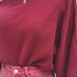 ROMERO BURGUNDY TETRA BLOUSE