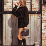 GRETCHEN BLACK KNITTED DRESS