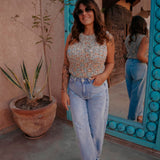 OUMAIMA MULTICOLOR CROCHET TOP