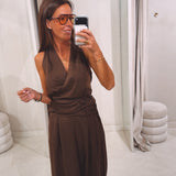 VACAY MODE BROWN TWO-PIECE SET