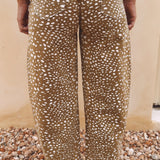 KHAKI LEOPARD PRINT BALLOON PANTS 09337