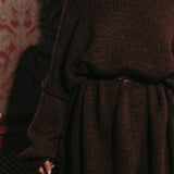 SNUGGLE SEASON BROWN KNITTED DRESS