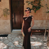 VERACRUZ BROWN ONE SHOULDER DRESS