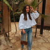 PARADISE WHITE OPEN BACK BLOUSE