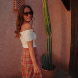 TAHANI BUTTER YELLOW OFF SHOULDER TOP