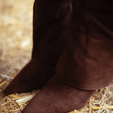 LIZZIE BROWN SUEDE FOLD OVER HEEL BOOTS