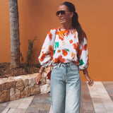 MURCIA WHITE FLOWER BLOUSE