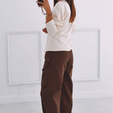 LINA ECRU BUTTON BLOUSE