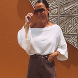 ROMERO ECRU TETRA BLOUSE
