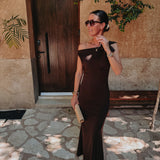 VERACRUZ BROWN ONE SHOULDER DRESS