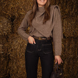 LIORA TAUPE CAPE SWEATER