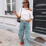 RONJA ECRU CUT-OUT T-SHIRT