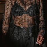 MISLETOE BLACK LACE BLOUSE