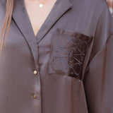 TAMMY BROWN SATIN BLOUSE