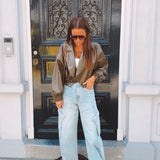 HAISLEY KHAKI LEATHER JACKET