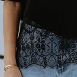 DAVINA BLACK LACE T-SHIRT