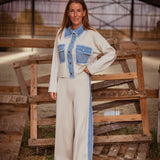 WINONA BEIGE DENIM TWO-PIECE SET