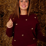 AUTUMNHEART BURGUNDY KNIT SWEATER