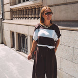 ROWENA BROWN STRIPED T-SHIRT