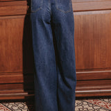 DARK BLUE PALAZZO WIDE LEG JEANS 636-F